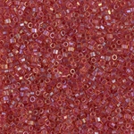 DBC-0062:  Light Cranberry Lined Topaz Luster Cut 11/0 Miyuki Delica Bead 