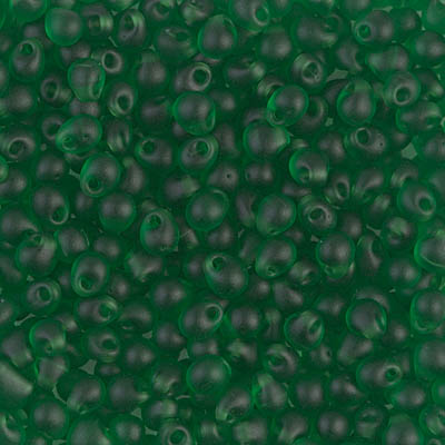 DP-146F:  Miyuki 3.4mm Drop Bead Matte Transparent Green 