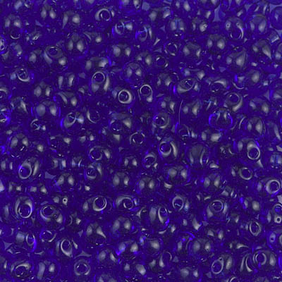 DP-151:  Miyuki 3.4mm Drop Bead Transparent Cobalt 