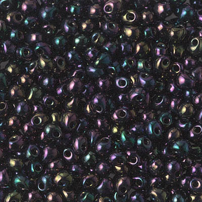 DP-454:  Miyuki 3.4mm Drop Bead Metallic Dark Plum Iris 