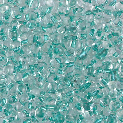DPF-38:  Miyuki 3.4mm Drop Bead Sparkling Aqua Green Lined Crystal 