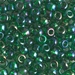 E-179:  5/0 Transparent Green AB Miyuki Seed Bead approx 250 grams - E-179