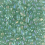 LDP-2134F:  Miyuki 3x5.5mm Long Drop Bead Matte Sea Glass Green AB 