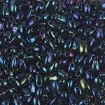 LDP-452:  Miyuki 3x5.5mm Long Drop Bead Metallic Dark Blue Iris 