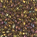 LDP-462:  Miyuki 3x5.5mm Long Drop Bead Metallic Gold Iris 
