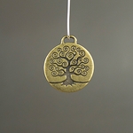 MET-00014: 24mm Antique Brass Etched Tree of Life Charm 