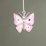 MET-00201: 26mm Enameled Butterfly Charm - Pink and Fuchsia 