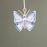 MET-00203: 26mm Enameled Butterfly Charm - Purple and Blue 