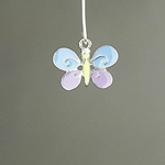 MET-00206: 21mm Enameled Small Butterfly Charm- Blue and Purple  