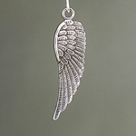 MET-00228: 49mm Antique Silver Angel Wing Charm 