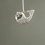 MET-00248: 25mm Silver Plated Koi Fish Charm  