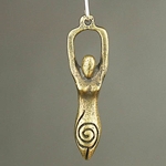 MET-00249: 45mm Antique Brass Goddess Charm 