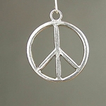 MET-00289: 30mm Large Silver Peace Sign Charm 