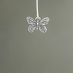 MET-00297: 11mm Antique Silver Monarch Butterfly Charm 