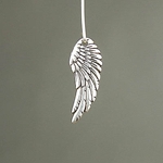 MET-00299: 28mm Silver Plated Angel Wing Charm  