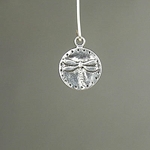 MET-00301: 15mm Silver Plated Dragonfly Coin Charm 