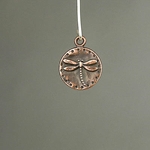 MET-00303: 15mm Antique Copper Dragonfly Coin Charm  