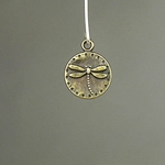 MET-00304: 15mm Antique Brass Dragonfly Coin Charm 