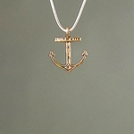 MET-00308: 22mm Gold Plated Thin Anchor Charm 