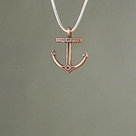 MET-00309: 22mm Antique Copper Thin Anchor Charm 