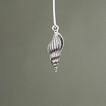 MET-00316: 24mm Antique Silver Spindle Shell Charm 