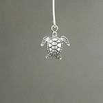 MET-00320: 18mm Antique Silver Small Sea Turtle Charm  