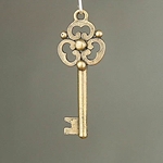 MET-00332: 46 x 17mm Antique Brass Skeleton Key Charm 