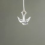 MET-00336: 17mm Silver Plated Swallow Bird Charm 