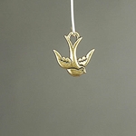 MET-00337: 17mm Gold Plated Swallow Bird Charm 