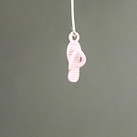MET-00381: 19mm Pink Enamel Flip Flop Charm 