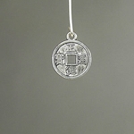 MET-00384: 18mm Antique Silver Chinese Coin Charm 