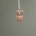 MET-00394: 20 x 11mm Antique Copper Owl Charm 