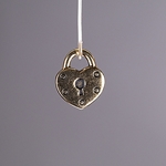 MET-00448: 17 x 14mm Antique Gold Heart Lock Charm 