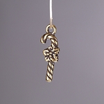 MET-00481: 25mm Antique Brass Candy Cane Charm 