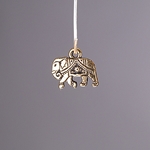 MET-00516: 12 x 14mm Antique Gold Fancy Elephant Charm 