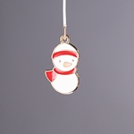 MET-00584: 20 x 12mm Red and White Enameled Snowman Charm 