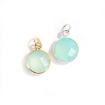 11mm Chalcedony Pendant with Bezel (Sterling or Vermeil) 