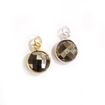11mm Pyrite Pendant with Bezel (Sterling or Vermeil) 