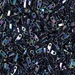 QTL-455:  Metallic Variegated Blue Iris Miyuki Quarter Tila Bead approx 100 grams - QTL-455