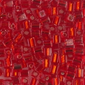 SB-10:  Miyuki 4mm Square Bead Silverlined Flame Red 