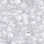 SB-1104:  Miyuki 4mm Square Bead White Lined Crystal 