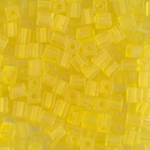 SB-136F:  Miyuki 4mm Square Bead Matte Transparent Yellow 