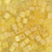 SB-136FR:  Miyuki 4mm Square Bead Matte Transparent Yellow AB approx 250 grams - SB-136FR