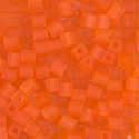SB-138F:  Miyuki 4mm Square Bead Matte Transparent Orange 