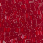 SB-141:  Miyuki 4mm Square Bead Transparent Ruby 