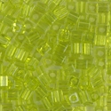 SB-143:  Miyuki 4mm Square Bead Transparent Chartreuse 