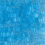SB-148:  Miyuki 4mm Square Bead Transparent Aqua 
