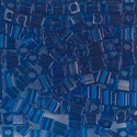 SB-149:  Miyuki 4mm Square Bead Transparent Capri Blue 