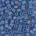SB-149FR:  Miyuki 4mm Square Bead Matte Transparent Capri Blue AB approx 250 grams - SB-149FR