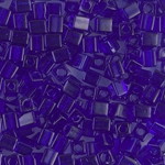 SB-151:  Miyuki 4mm Square Bead Transparent Cobalt 